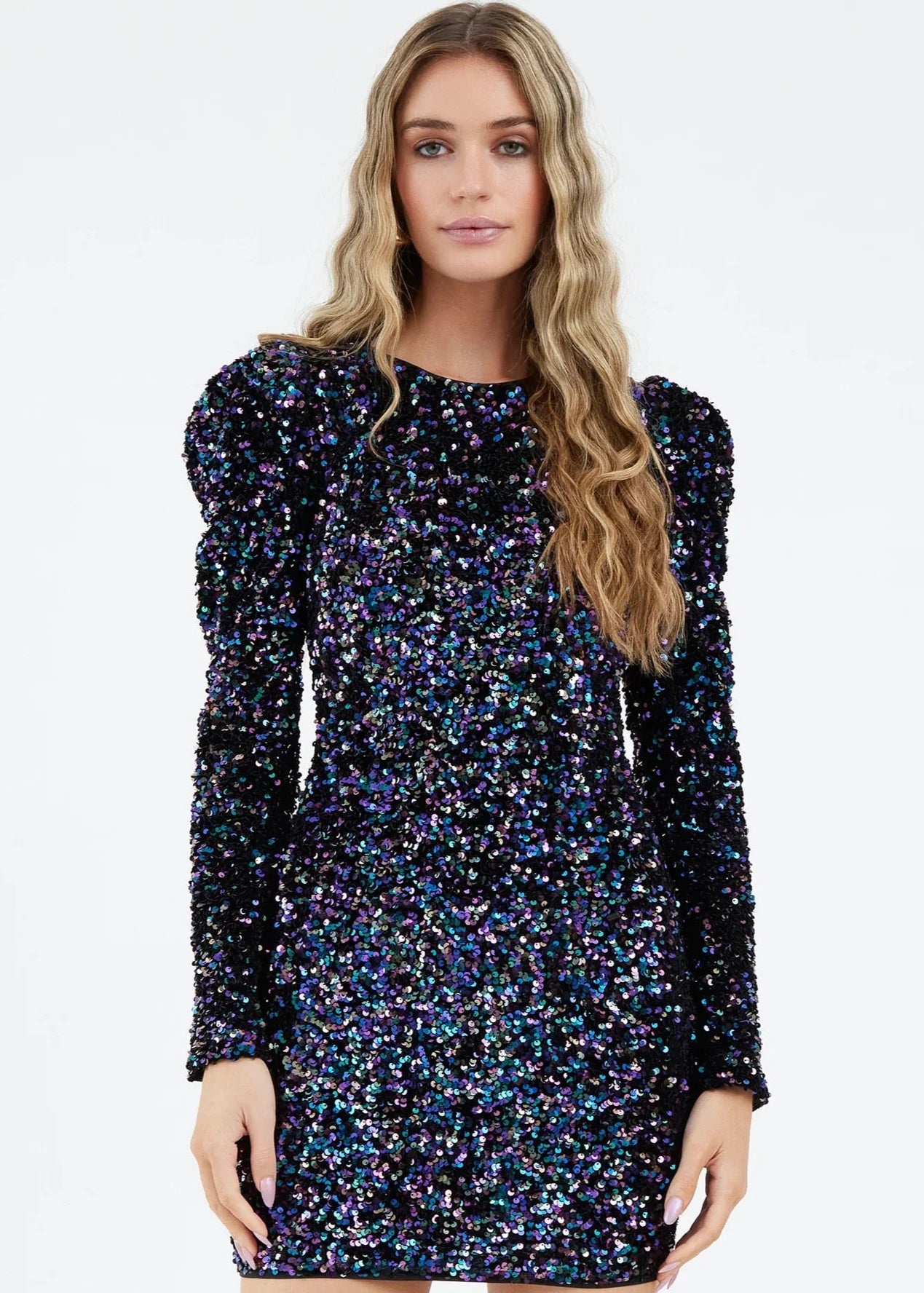 Gayle Puff Sequin Mini Dress