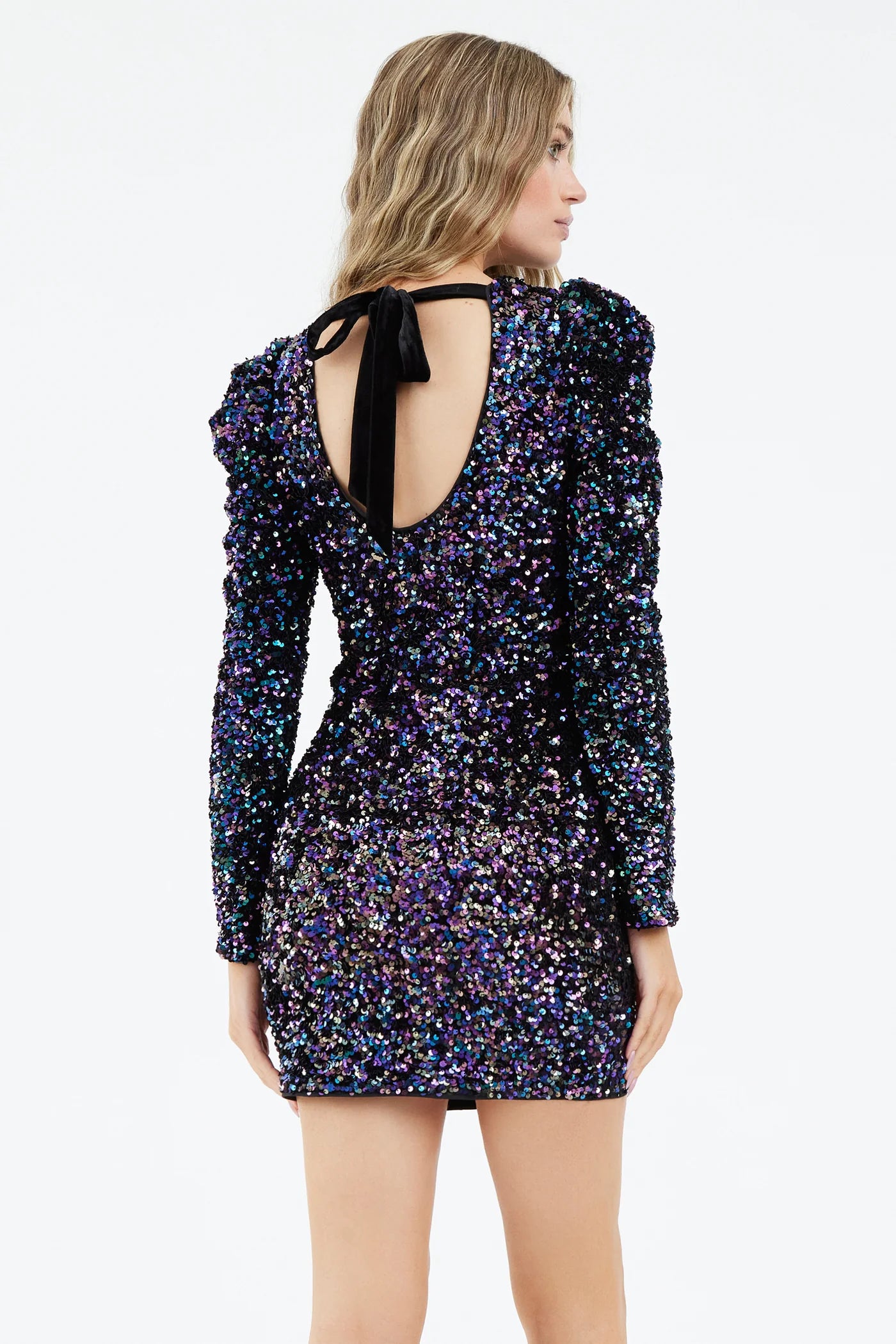 Gayle Puff Sequin Mini Dress