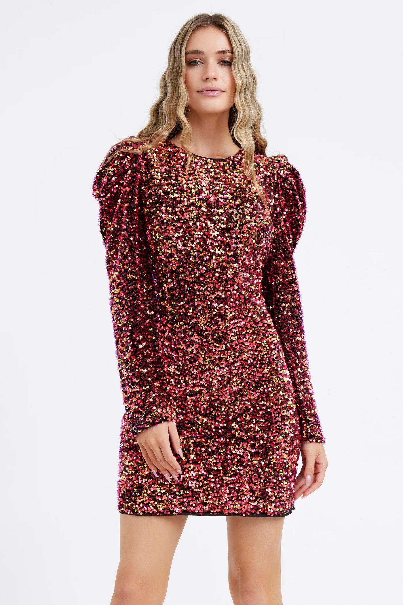 Gayle Puff Sequin Mini Dress