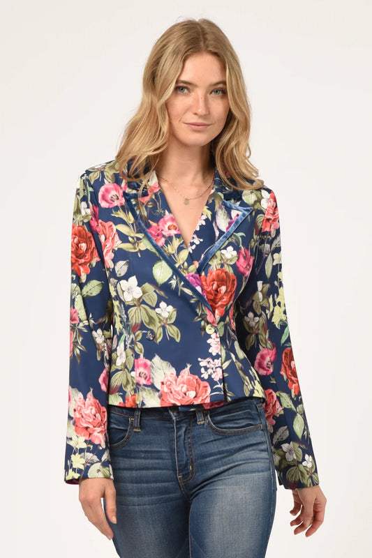 Haven Floral Print Crop Blazer