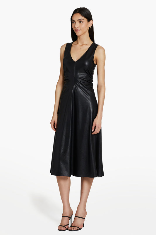 Sabal Faux Leather Midi Dress by Amanda Uprichard