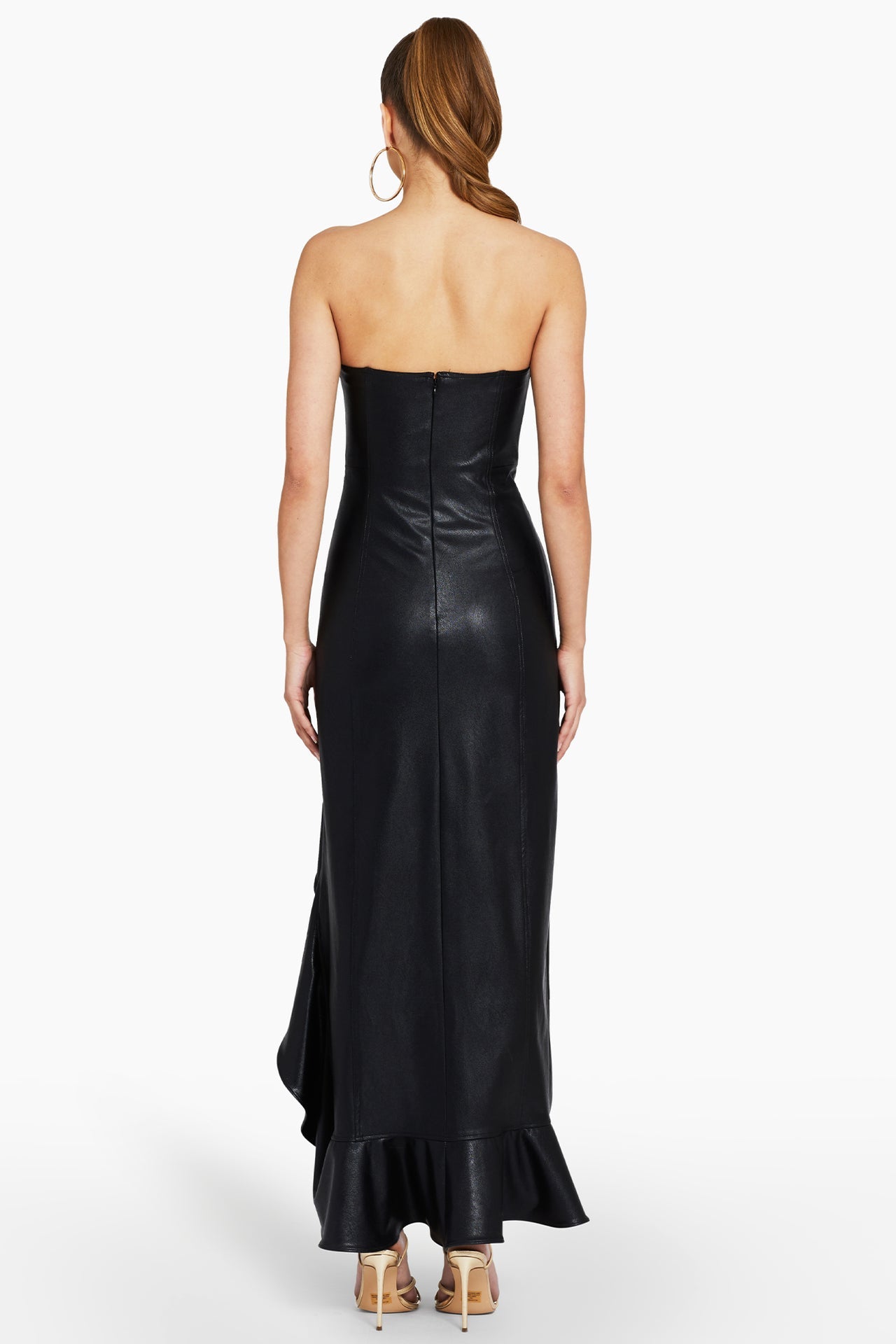 Symone Faux Leather Gown by Amanda Uprichard