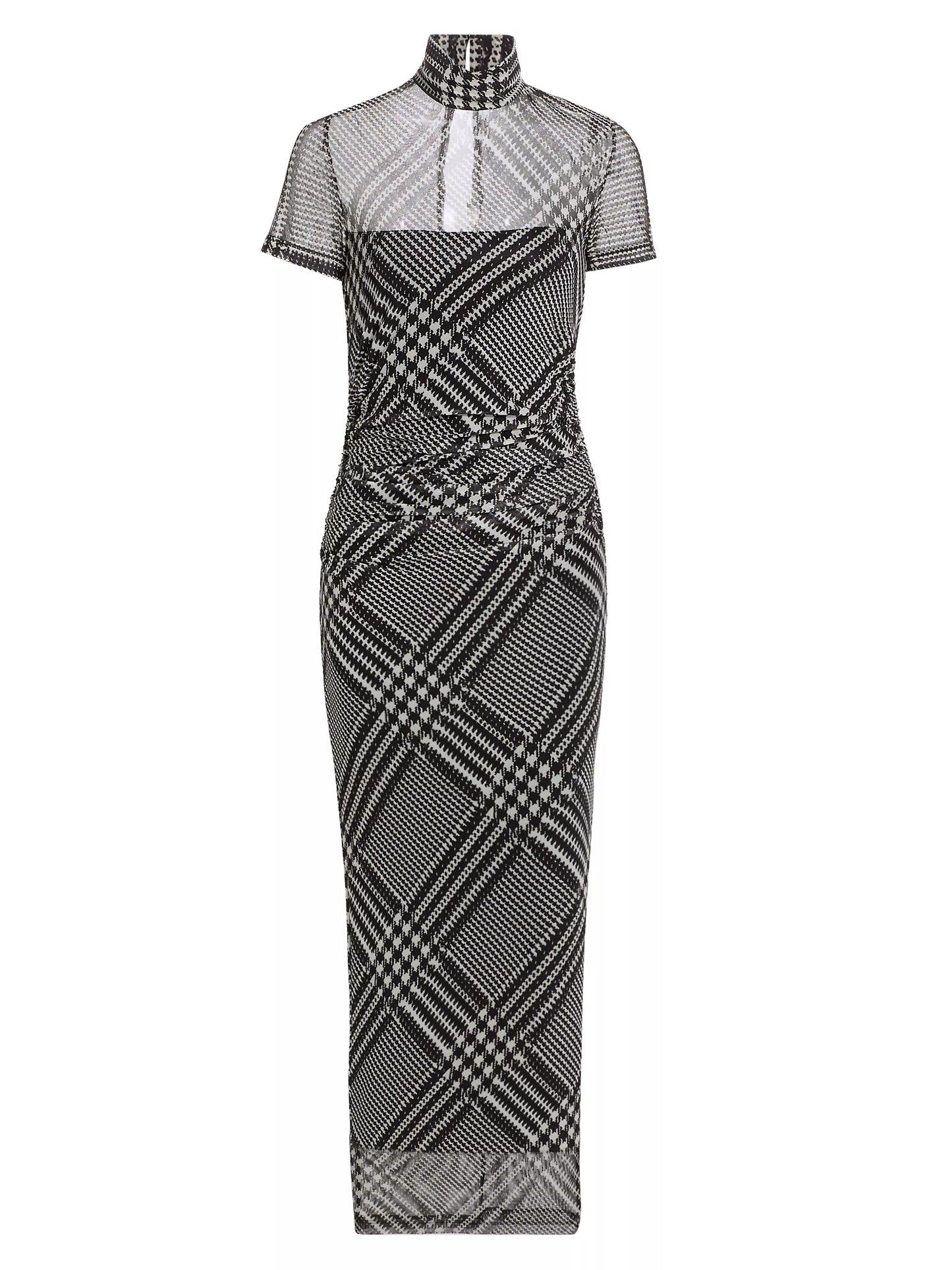 Dominique Midi Dress in Houndstooth by Amanda Uprichard