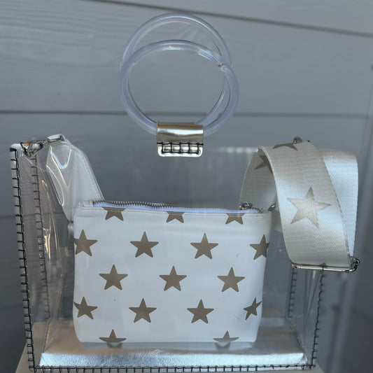 Molly Bag with Gold Multi Star pouch by Vintage Havana