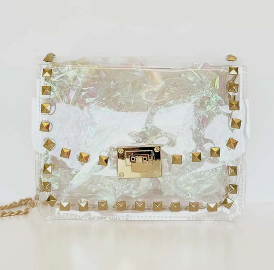 Clear Studded Vinyl Bag