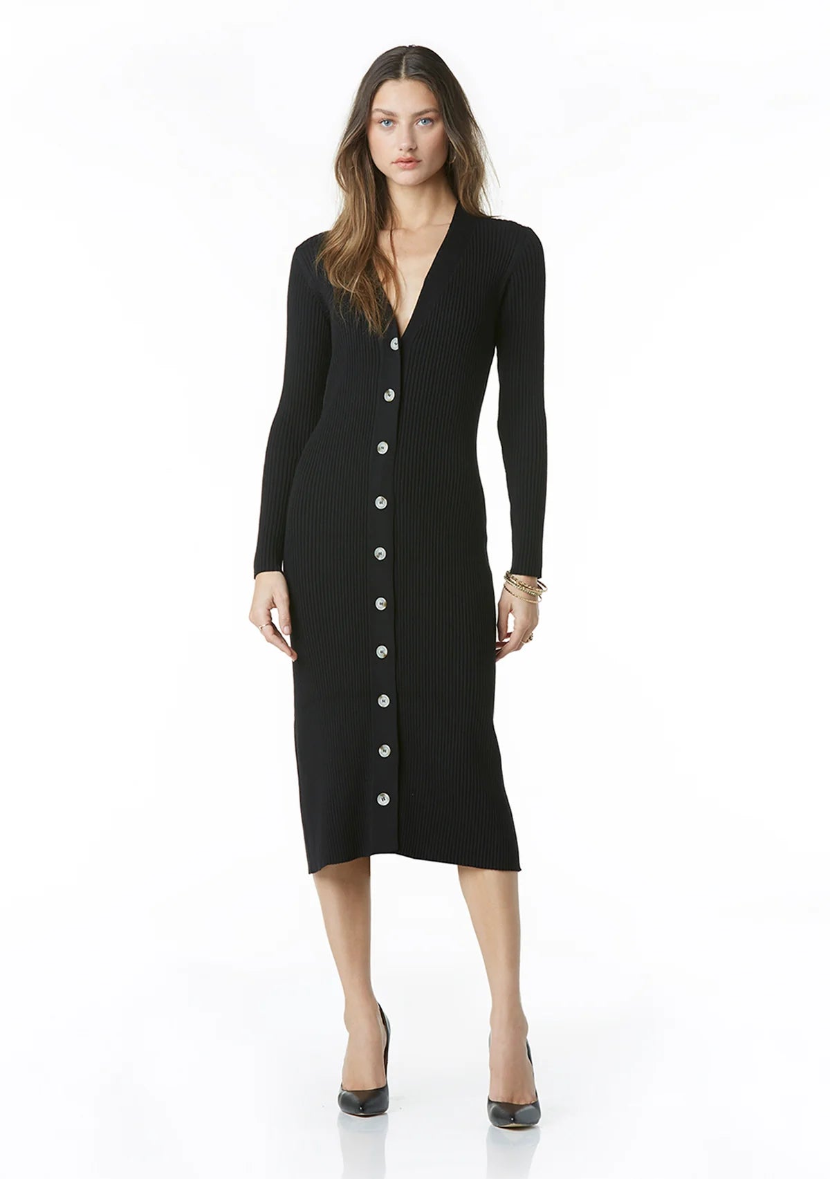 Maeve Midi Sweater Button Midi Dress by Tart Collections