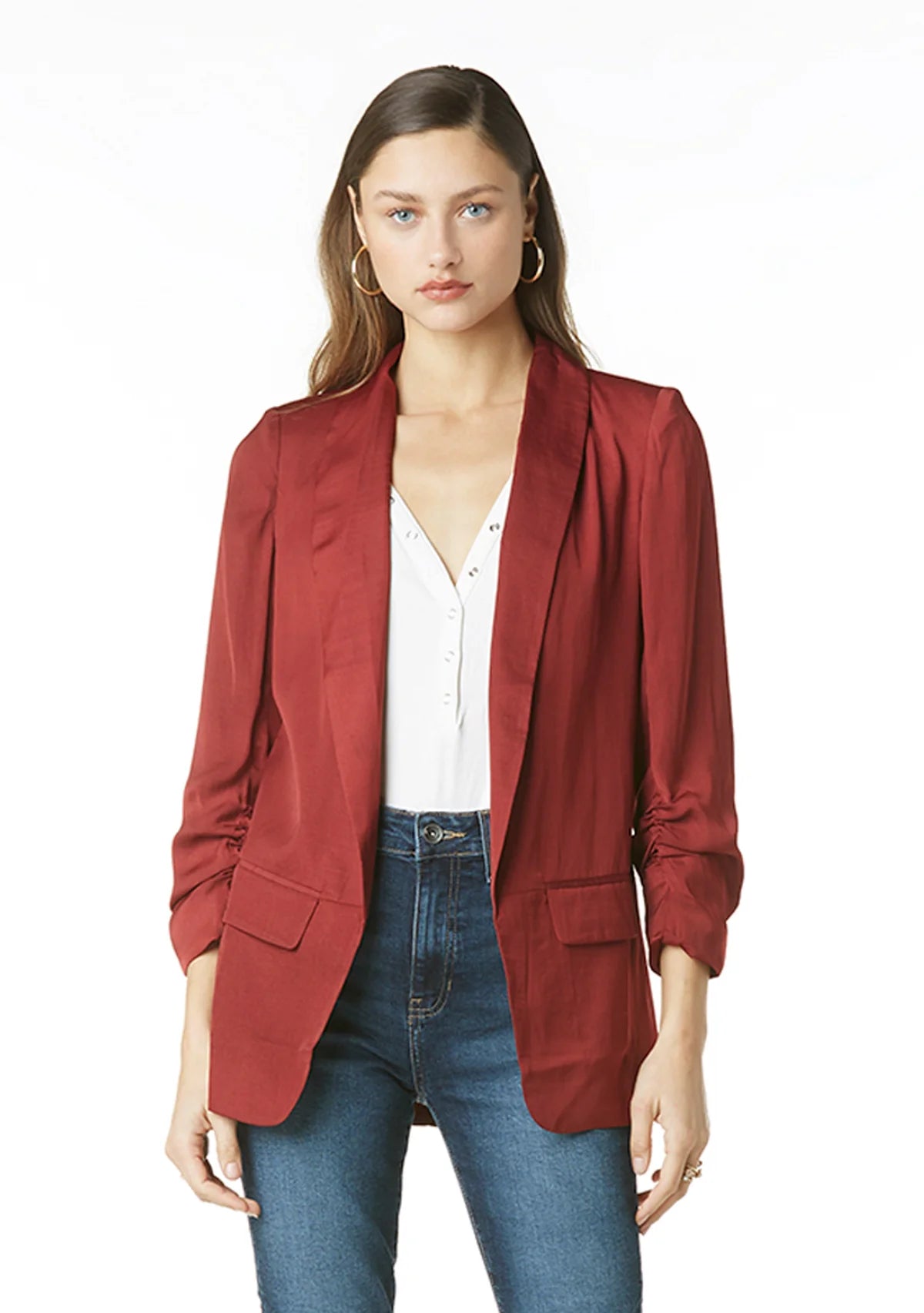 Kia Poly Silk Blazer in Cabernet by Tart Collections