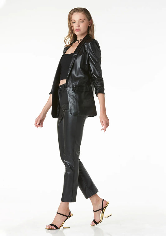 Kia Vegan Leather Blazer by Tart Collections