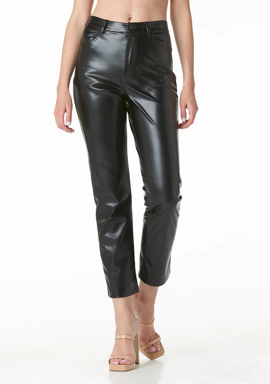 Morgan Vegan Leather Pants in Black