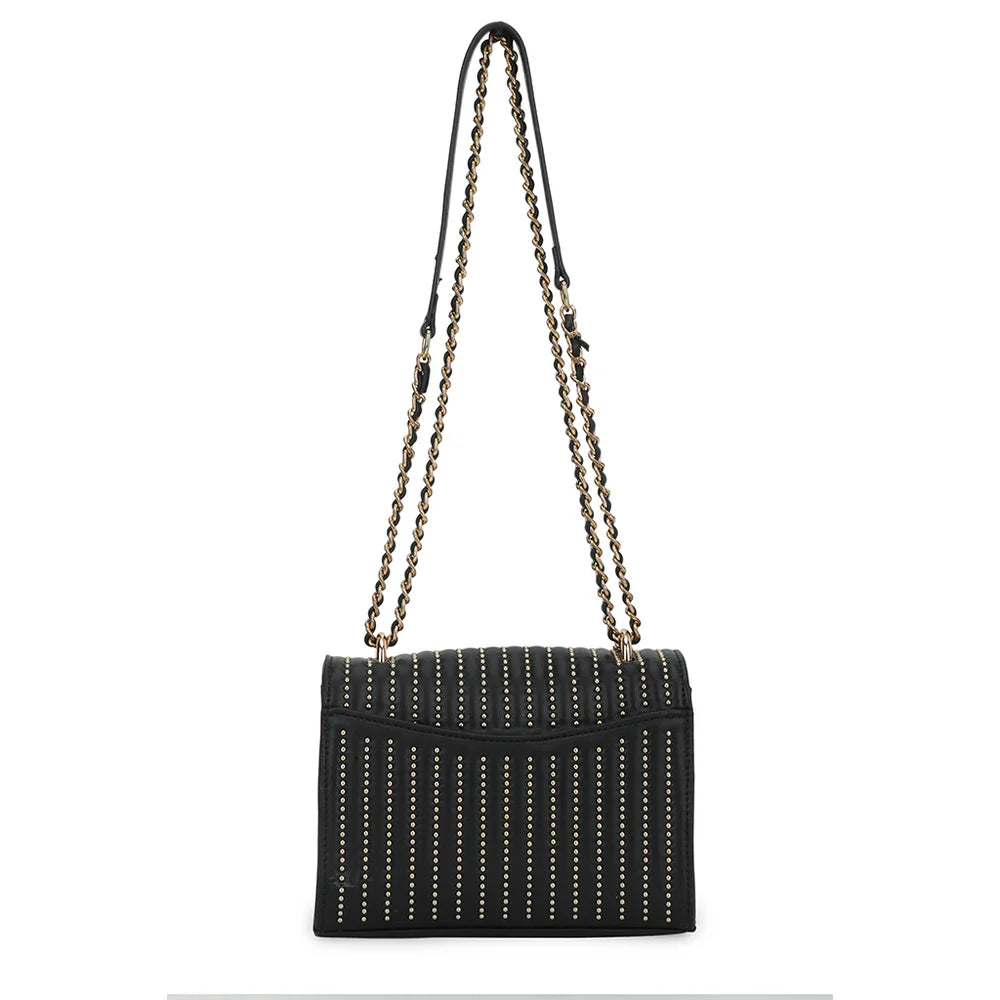 Olive Bag with Gold Chain in Black by Vintage Havana