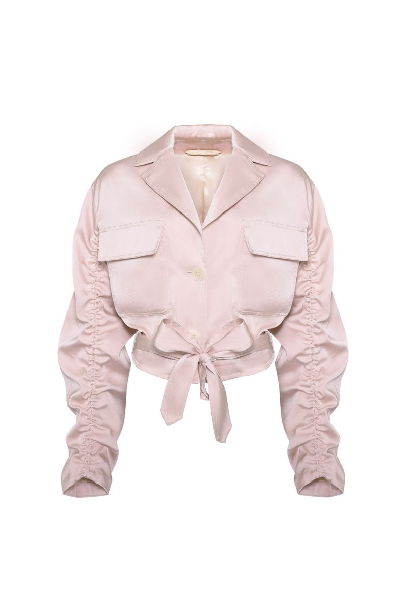 Vegas Satin Jacket in Blush by OW Collection